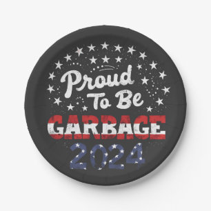 Proud Garbage Puerto Rico Latinos For Trump  Paper Plate