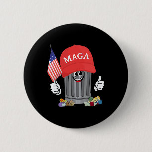 Proud Garbage Trump Supporter Trash Can Cartoon Fu 6 Cm Round Badge