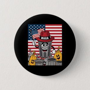 Proud Garbage Trump Supporter Trash Can Cartoon Fu 6 Cm Round Badge