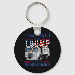 Proud Garbage Trump Supporter Trump Garbage Truck  Key Ring