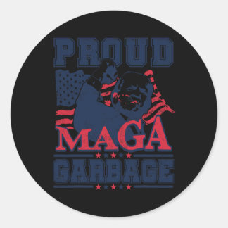 Proud Garbage Vote Trump 2024 Trump Supporter Garb Classic Round Sticker