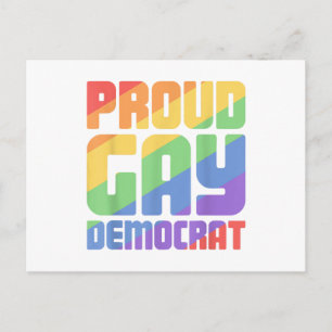 Proud Gay Democrat Funny LGBT Holiday Postcard