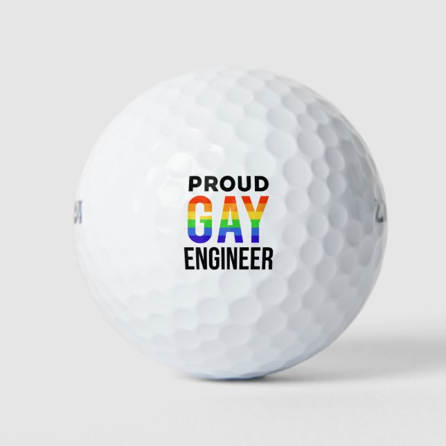 Proud Gay Engineer Pride Month Engineering Grad Golf Balls (Front)