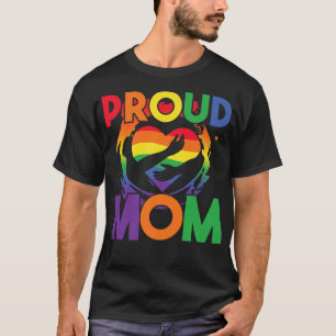 Proud Gay Pride Mom Mothers Day Rainbow LGBT Heart T-Shirt