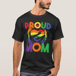 Proud Gay Pride Mum Mothers Day Rainbow LGBT Heart T-Shirt