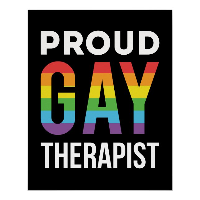 Proud Gay Therapist Counsellor LGBTQ Pride Poster (Front)