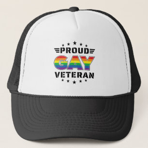 Proud Gay Veteran Pride Month Veteran's Day Trucker Hat