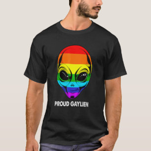 Proud Gaylien Lgbtq Gay Alien Rainbow Flag Pride M T-Shirt
