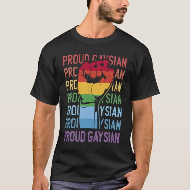 Proud Gaysian Gay Pride Asian Heritage T-Shirt (Front)
