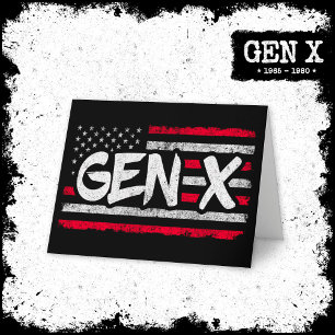 Proud Gen Xer Generation X American Flag Gen X Card