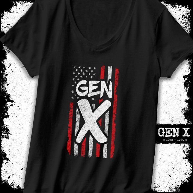 Proud Gen Xer Generation X American Flag Gen X T-Shirt (Creator Uploaded)