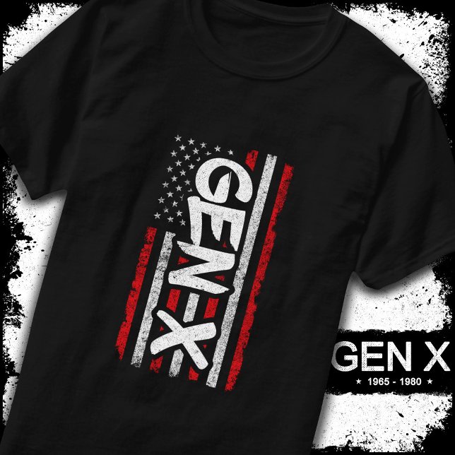 Proud Gen Xer Generation X American Flag Gen X T-Shirt (Creator Uploaded)