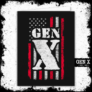 Proud Generation X Gen Xer American Flag Gen X Card