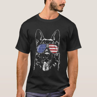 Proud Ger Shepherd America Flag T-Shirt