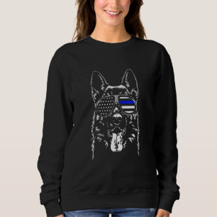 Proud German Shepherd Dog K9 unit sunglasses Flag Sweatshirt