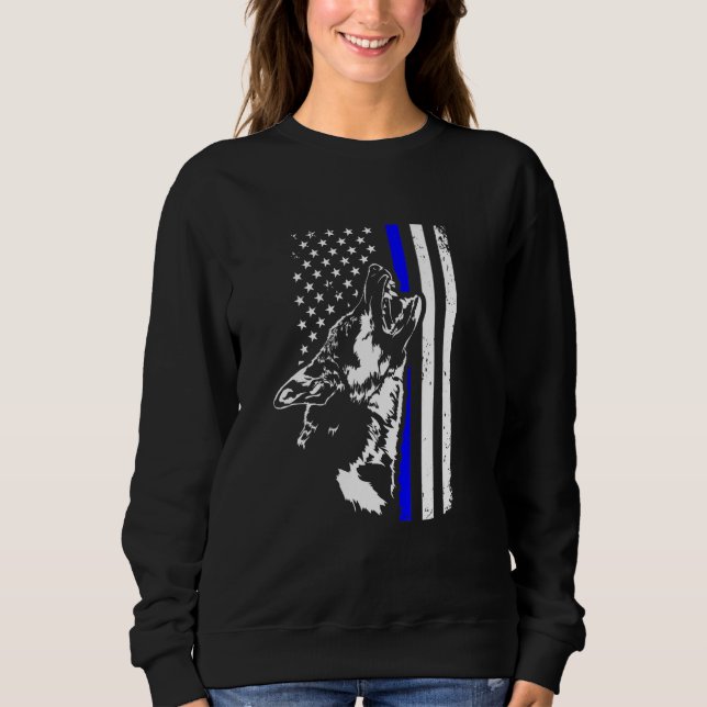 Proud German Shepherd Dog K9 unit sunglasses Flag  Sweatshirt (Front)