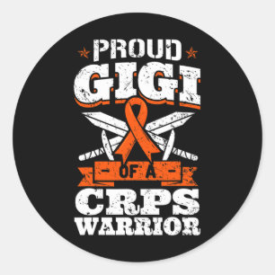 Proud Gigi Of A Crps Warrior Rsd Awareness Ribbon Classic Round Sticker