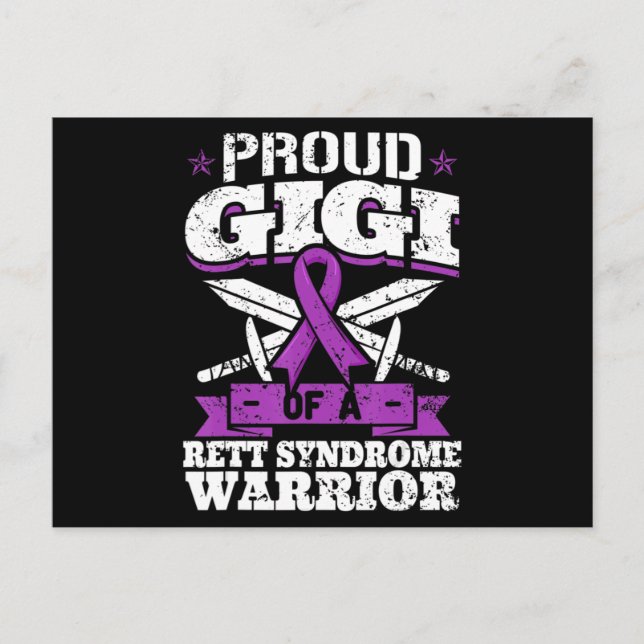 Proud Gigi Of A Rett Syndrome Warrior RTT Awarenes Postcard (Front)