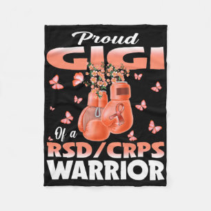 Proud Gigi Of A Rsd Crps Warrior Awareness Boxing Fleece Blanket