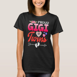 Proud Gigi Of Twins Floral Grandma Happy Mother's T-Shirt