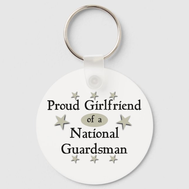 Proud Girlfriend of a National Guardsman Key Ring (Front)