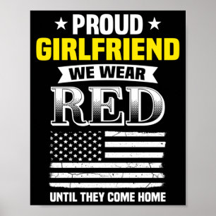 Proud Girlfriend Of Deployed Boyfriend Red Friday Poster