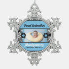 Proud Godmother Photo Ornament | Blue Christmas