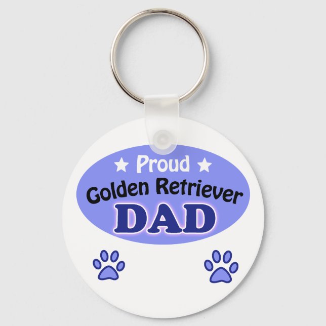 Proud Golden Retriever Dad Key Ring (Front)