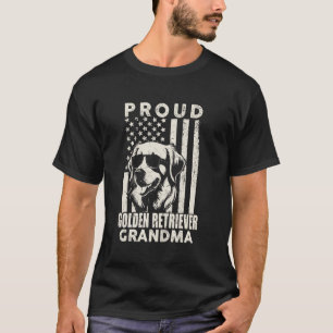 Proud Golden Retriever Dog Grandma American Flag D T-Shirt