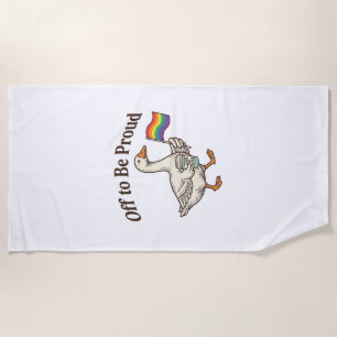 Proud Goose Pride Parade Vintage Shirt Design_1 Beach Towel