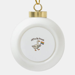 Proud Goose Pride Parade Vintage Shirt Design_1 Ceramic Ball Christmas Ornament