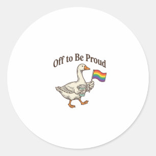 Proud Goose Pride Parade Vintage Shirt Design_1 Classic Round Sticker