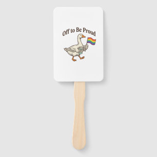 Proud Goose Pride Parade Vintage Shirt Design_1 Hand Fan