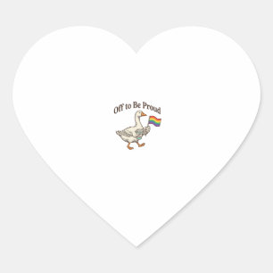 Proud Goose Pride Parade Vintage Shirt Design_1 Heart Sticker