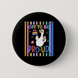 Proud Goose Rainbow Flag Fun Celebration 6 Cm Round Badge
