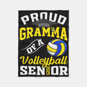 Proud Gramma Of A Volleyll Senior 2025 Graduation Fleece Blanket