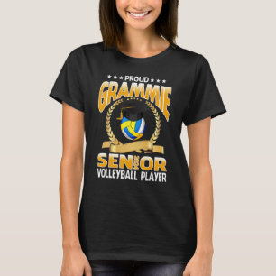 Proud Grammie Senior 2024 Volleyball Player Gradua T-Shirt