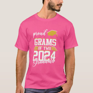 Proud Grams Of Two 2024 Graduates Senior Graduatio T-Shirt