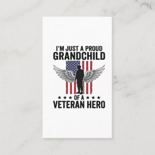 Proud Grandchild of a Veteran Hero Patriotic Desig Business Card