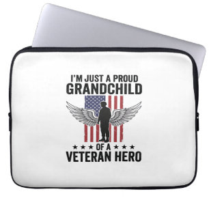Proud Grandchild of a Veteran Hero Patriotic Desig Laptop Sleeve