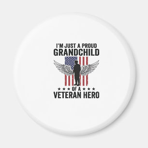 Proud Grandchild of a Veteran Hero Patriotic Desig Magnet