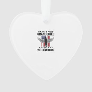 Proud Grandchild of a Veteran Hero Patriotic Desig Ornament
