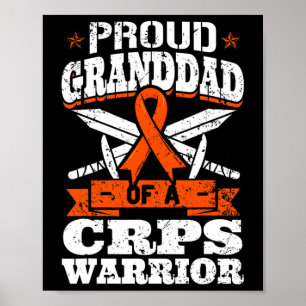Proud Granddad Of A CRPS Warrior RSD Awareness RND Poster