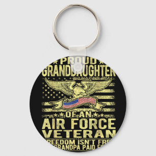 Proud granddaughter of air force veteran freedomPr Key Ring
