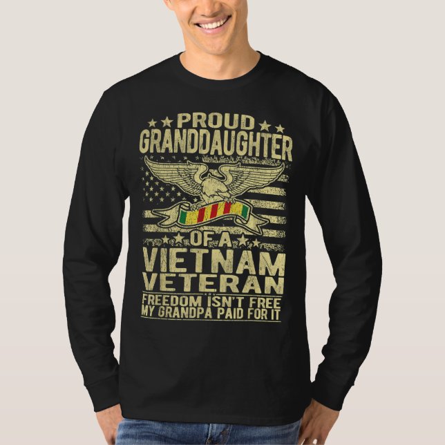 Proud Granddaughter Of Vietnam Veteran - Freedom I T-Shirt (Front)