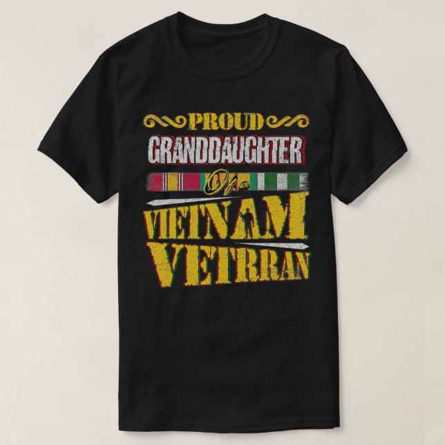 Proud Granddaughter Of Vietnam Veteran Military Fa T-Shirt (Design Front)