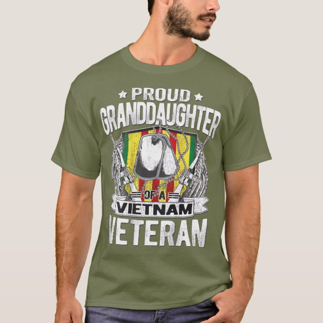 Proud Granddaughter Of Vietnam Veteran  Military T-Shirt (Front)