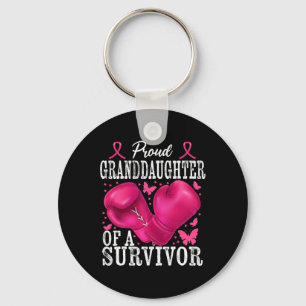 Proud Granddaughter Survivor Breast Cancer Boxing Key Ring
