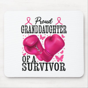 Proud Granddaughter Survivor Breast Cancer Boxing Mouse Pad