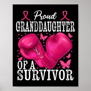 Proud Granddaughter Survivor Breast Cancer Boxing Poster